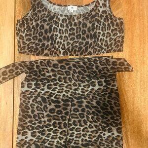 Leopard Print Two-Piece cover up - Never Worn